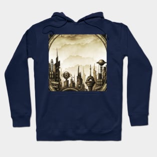 Futuristic vintage city Hoodie